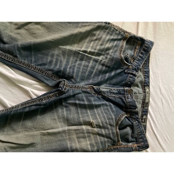 BKE Tyler Mens Distressed Bootcut Jeans Size 38x32 Blue Denim Cotton/Spandex - Picture 8 of 10